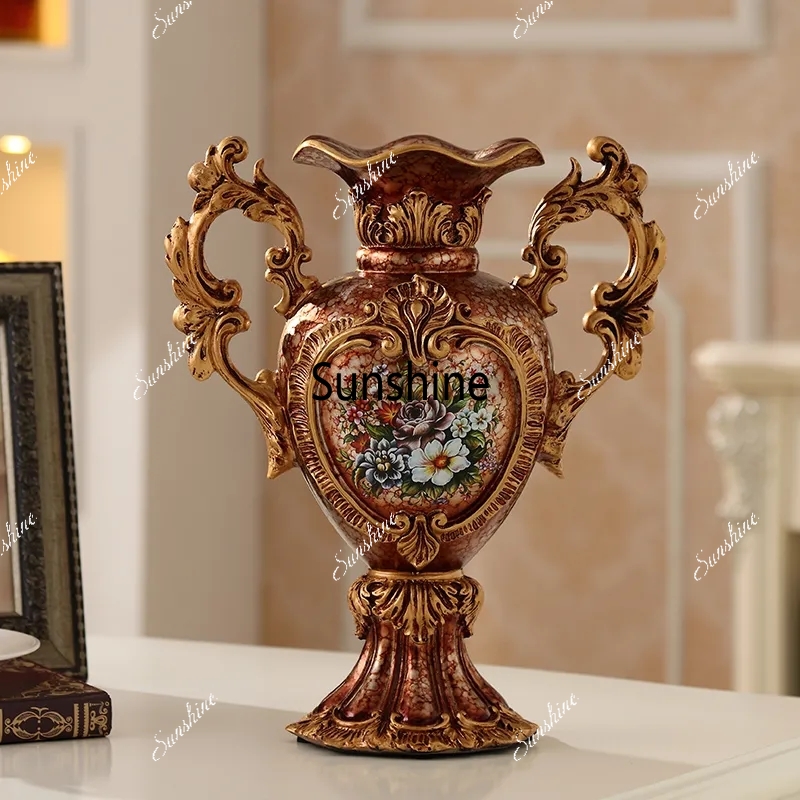 유럽 럭셔리 궁전 레진 꽃병 장식품 홈 룸 데스크탑 피 - Resin Art Wedding Gift 리뷰 및 가격