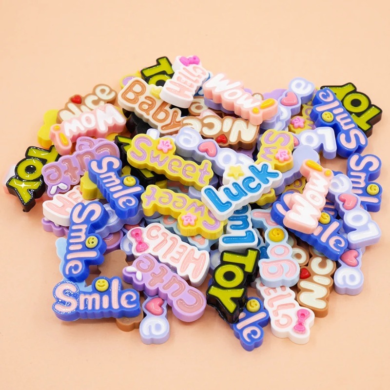귀여운 플랫 백 와우 행운의 아기 편지 송진 카보숑 스 - Resin Art Alphabet 리뷰 및 가격