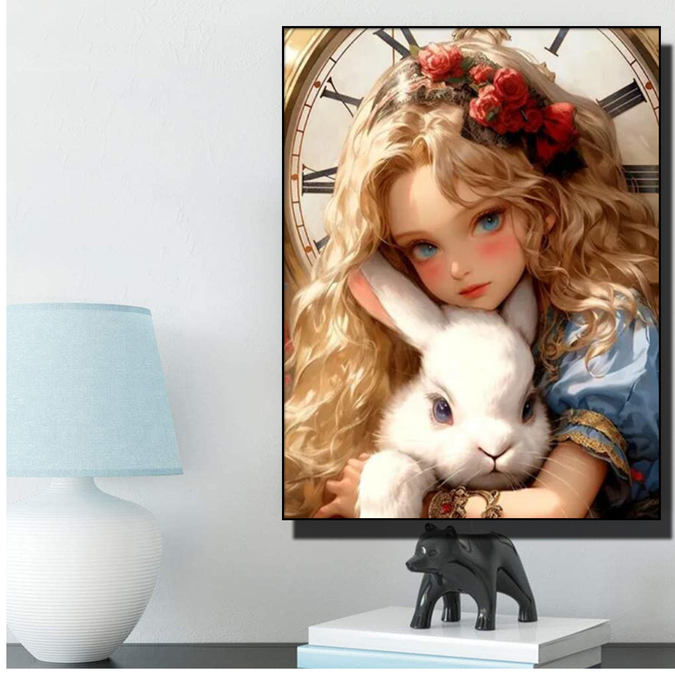 만화 귀여운 소녀 DIY 다이아몬드 그림, 풀 스퀘어  - Resin Art Baby 리뷰 및 가격